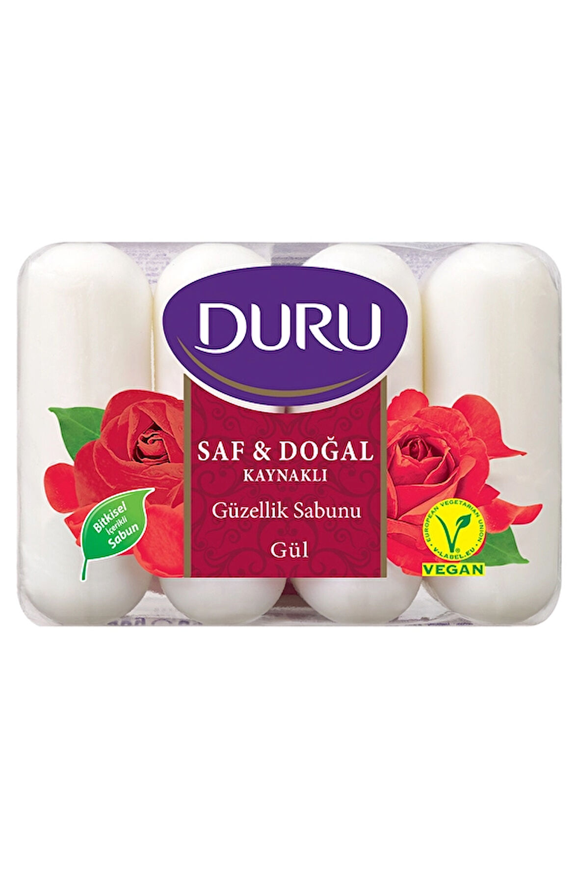 2 ADET  Duru Güzellik Sabunu Saf&Doğal 4x70 g Gül