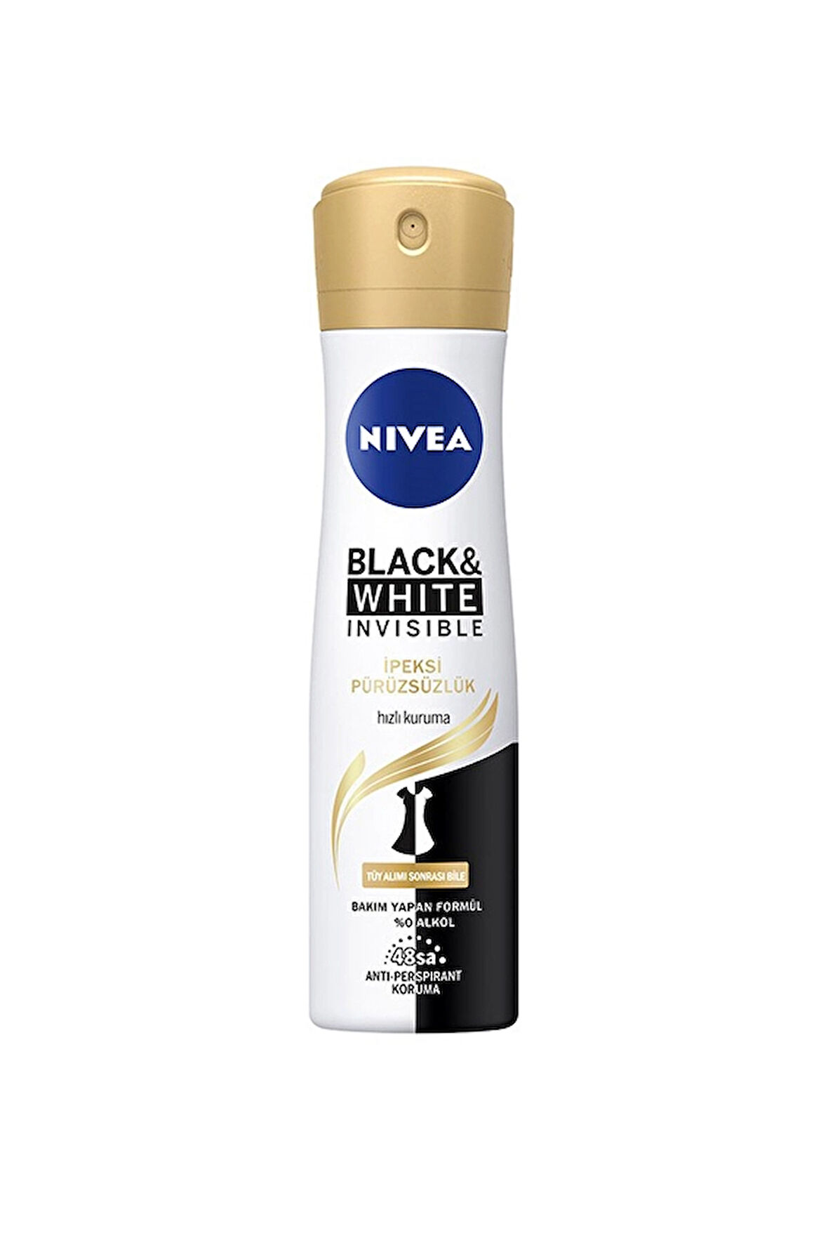 2 ADET  Nivea Deodorant Invisible Black&White İpeksi Pürüzsüzlük 150 ml