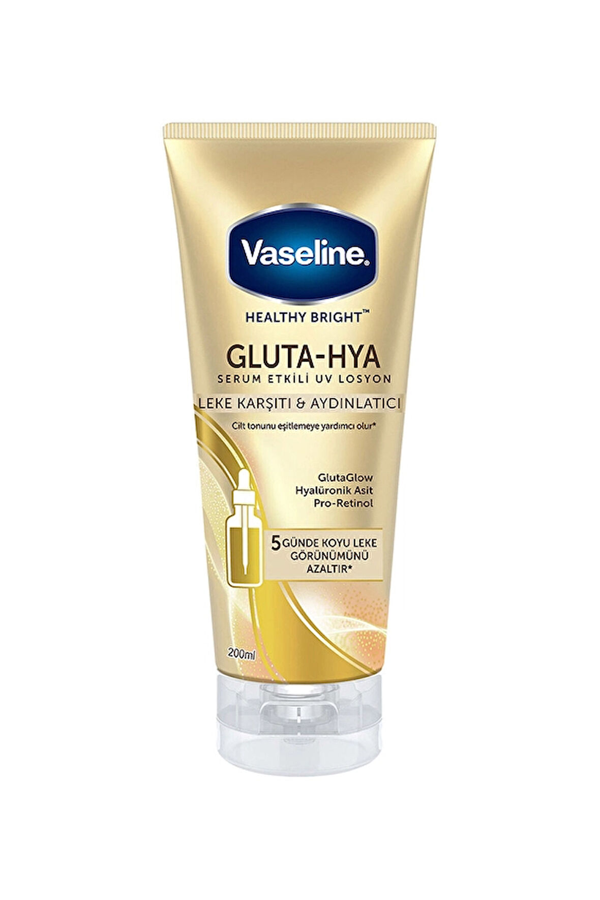 2 ADET  Vaseline Gluta Hya Serum Etkili Losyon Leke Karşıtı 200ml