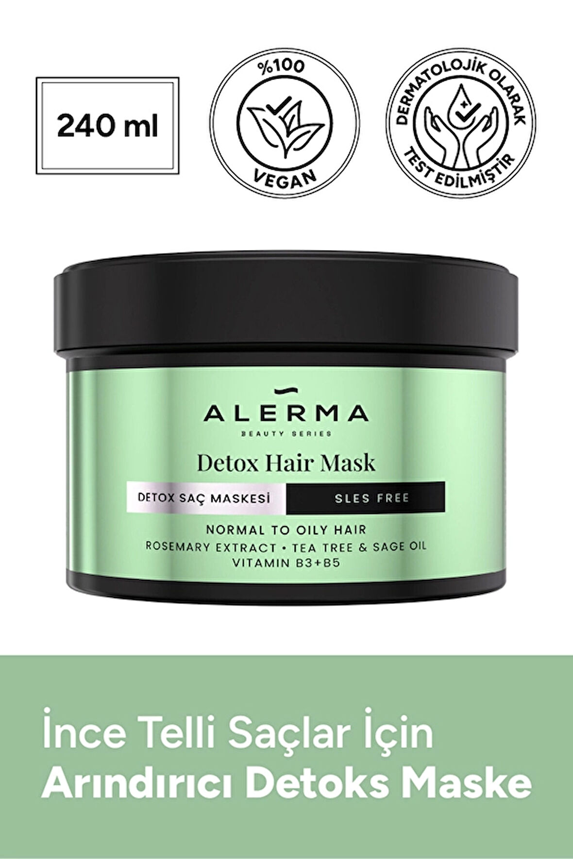 2 ADET  Alerma Detox Saç Maskesi 240 ml