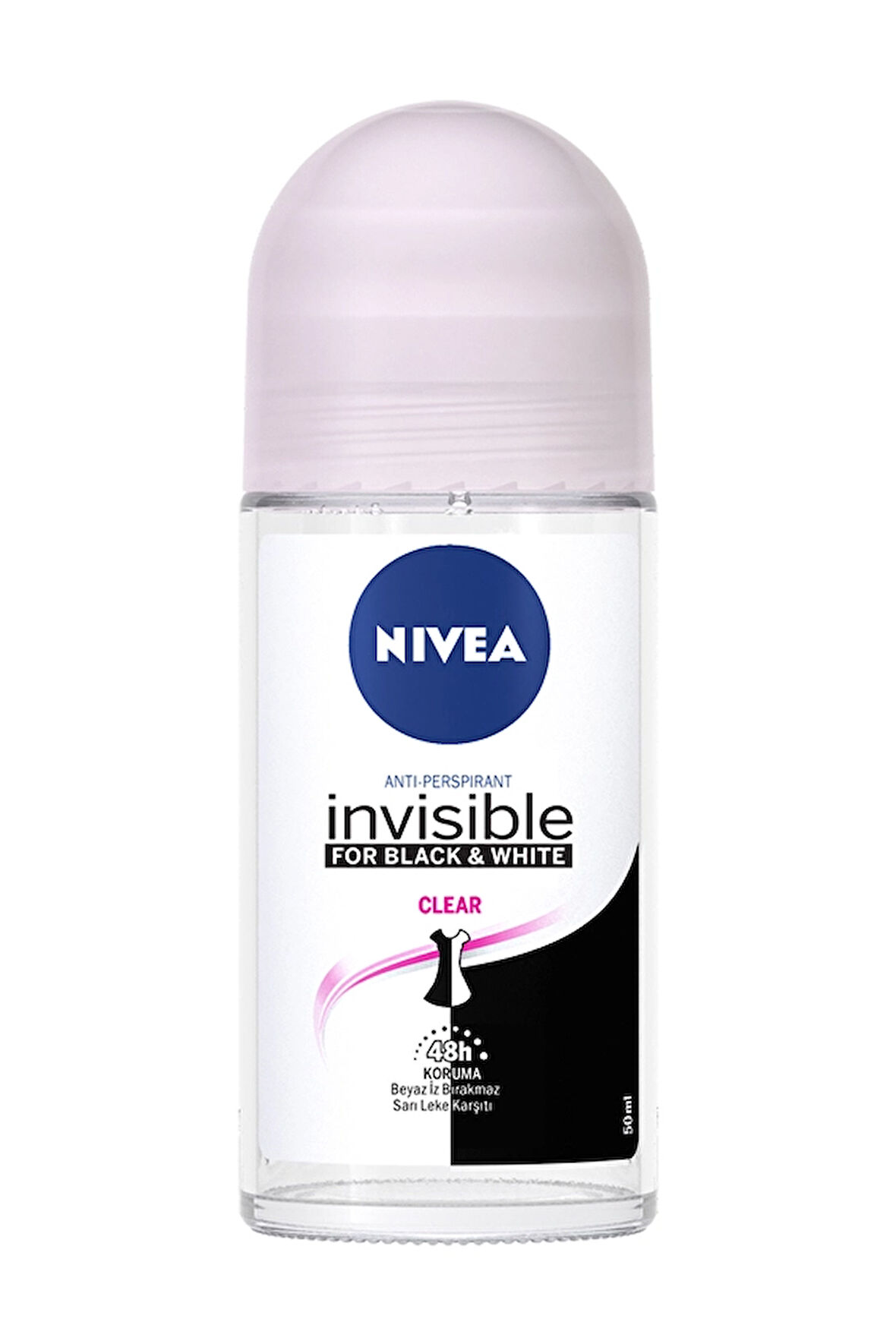 2 ADET  Nivea Roll-On Invisible Black&White Clear 50 ml