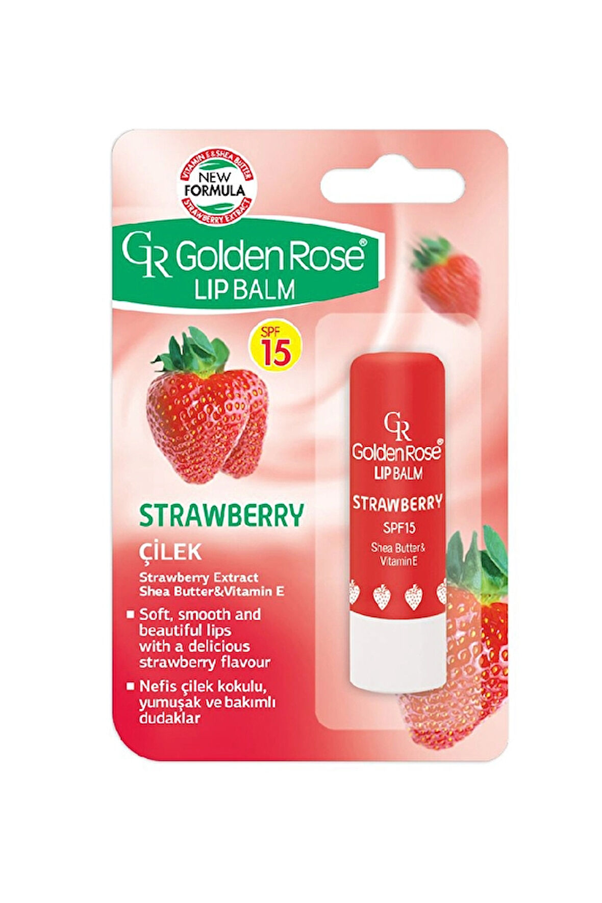 2 ADET  Golden Rose Dudak Balmı Strawberry Spf15