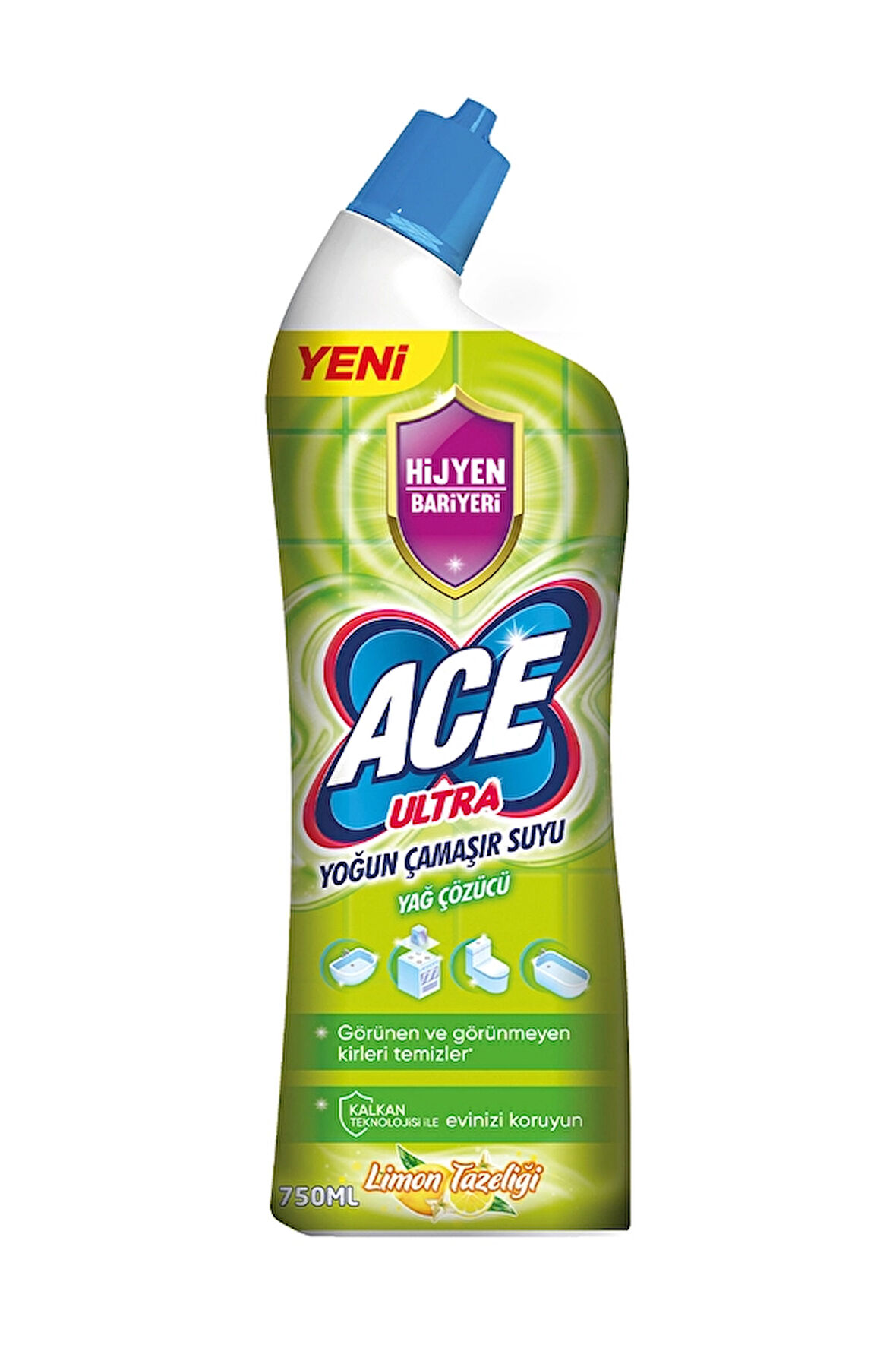 2 ADET  Ace Ultra Çamaşır Suyu Powerjel 750 ml Limon Bahçesi