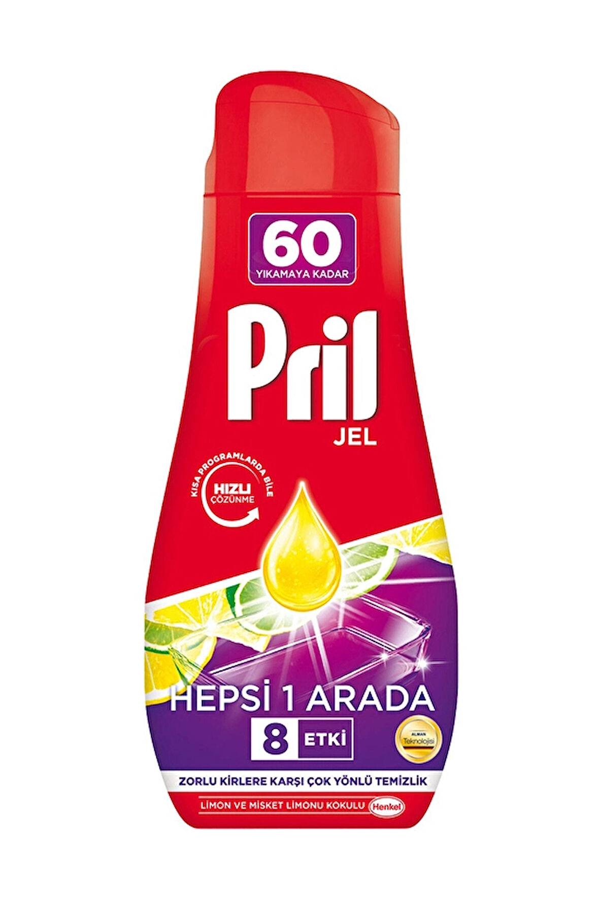 2 ADET  Pril Hepsi Bir Arada Jel 60 Yıkama