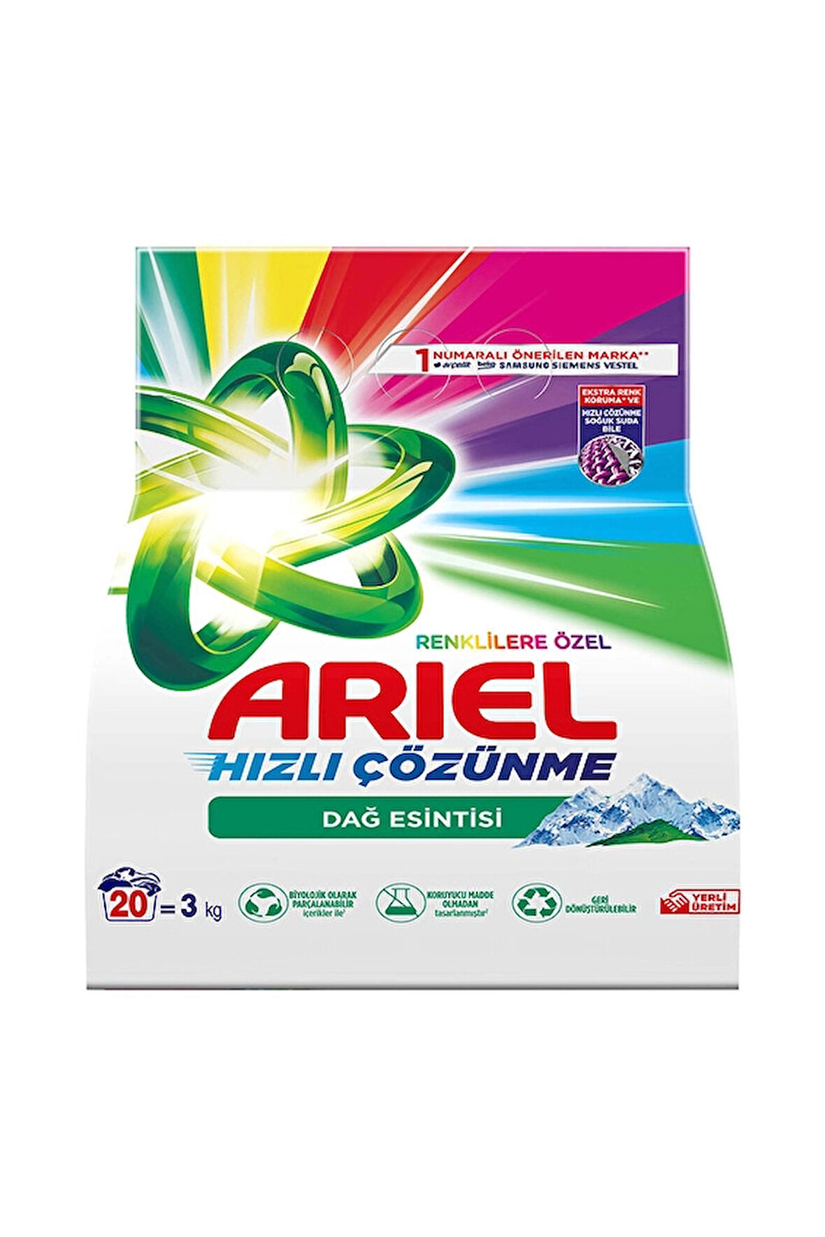 2 ADET  Ariel Çamaşır Deterjanı 3 kg Renkliler