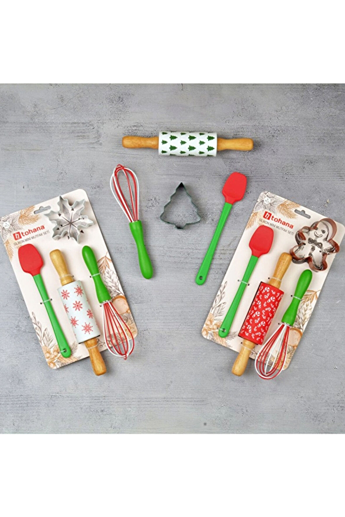 2 ADET  Tohana Yılbaşı Silikon Mini Mutfak Seti 3 Parça