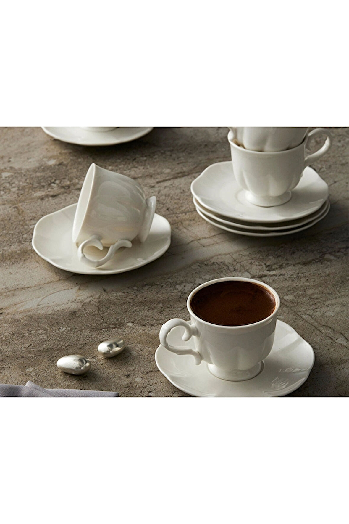 2 ADET  Pera Kahve Fincan Takımı 12 Parça 90 cc