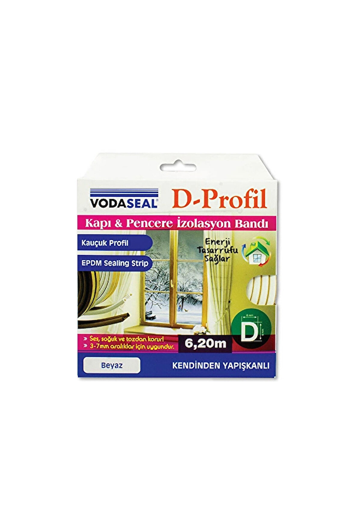 2 ADET  Vodaseal Kapı Pencere İzolasyon Bandı Beyaz 6,2m