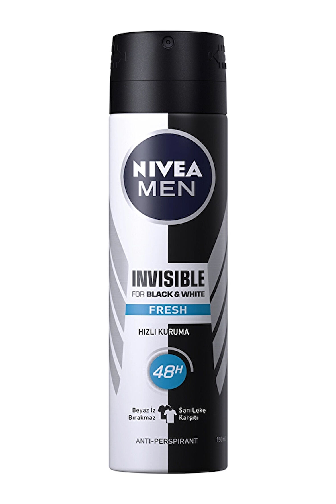 2 ADET  Nivea Deodorant Invisible Black&White Fresh 150 ml
