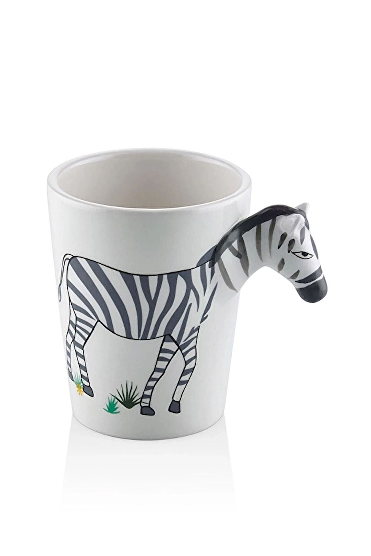 2 ADET  The Mia Zebra Kulplu Seramik Kupa 420 cc