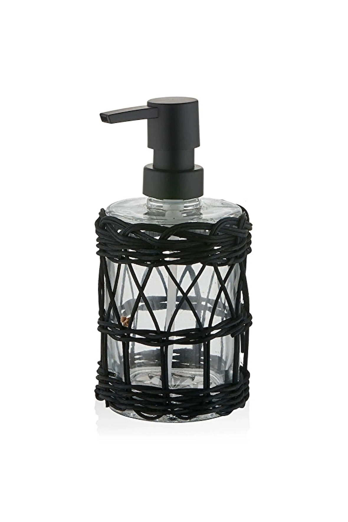 2 ADET  The Mia Rattan Cam Sıvı Sabunluk Siyah 330 cc