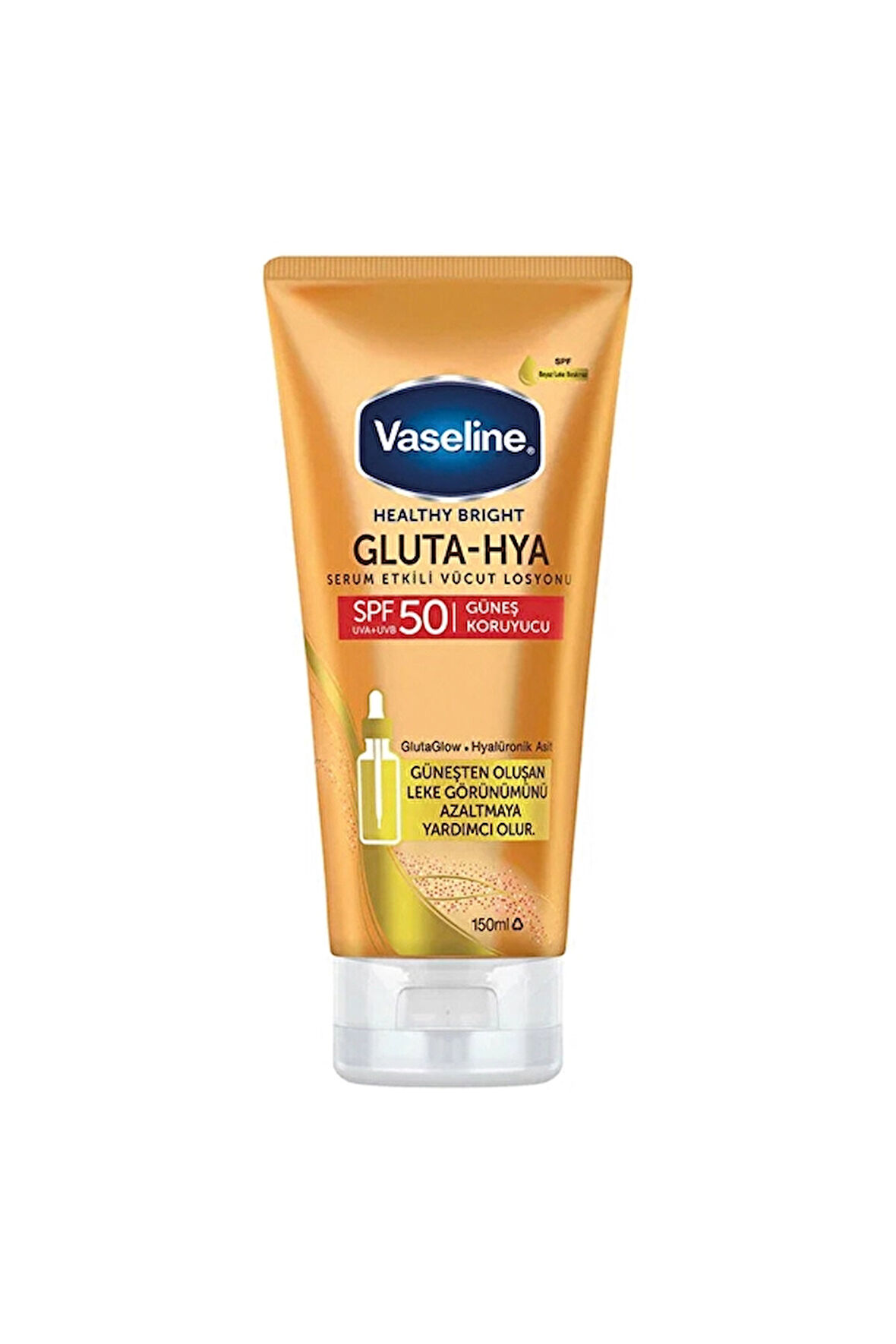 2 ADET  Vaseline Glu-Hya Serum Etkili Vücut Losyonu Güneş Koruyucu 150 ml