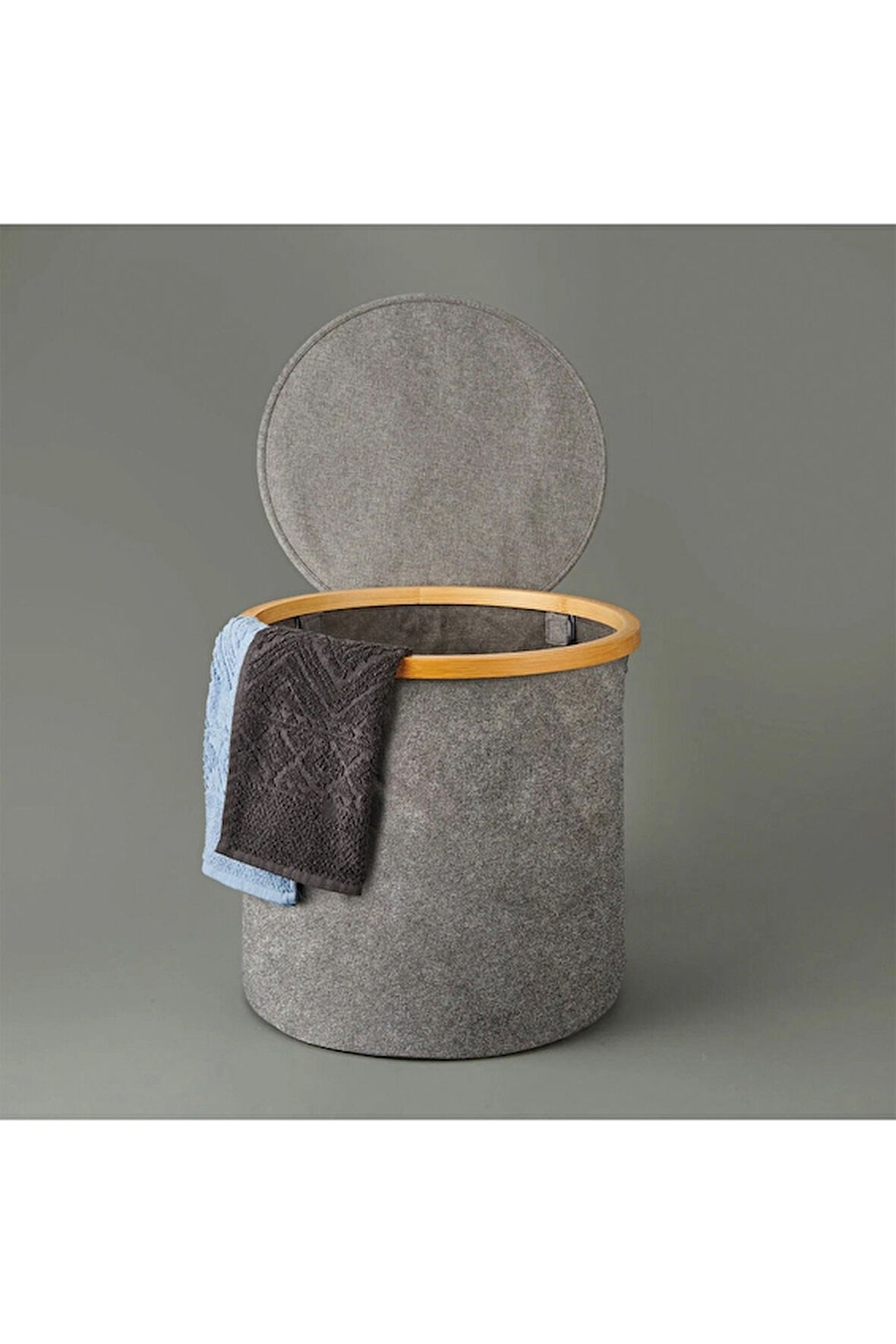 2 ADET  Arow Kapaklı Katlanabilir Yuvarlak Sepet