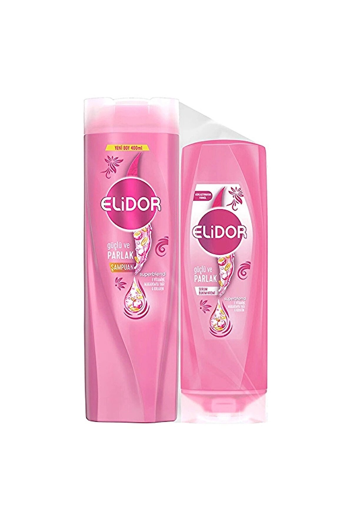 2 ADET  Elidor Güçlü Parlak Şampuan 400 ml + Saç Bakım Kremi 200 ml