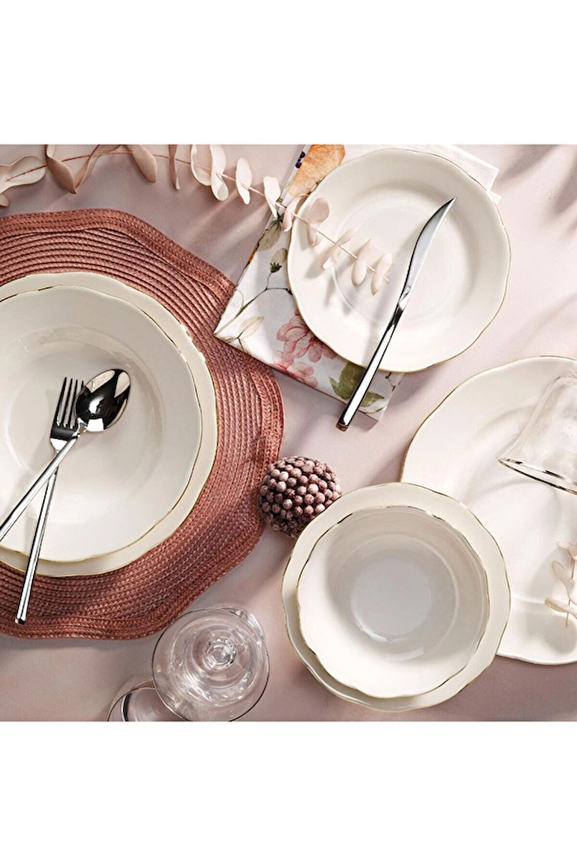 2 ADET  Aryıldız Yonca 24 Parça Gold Takımı