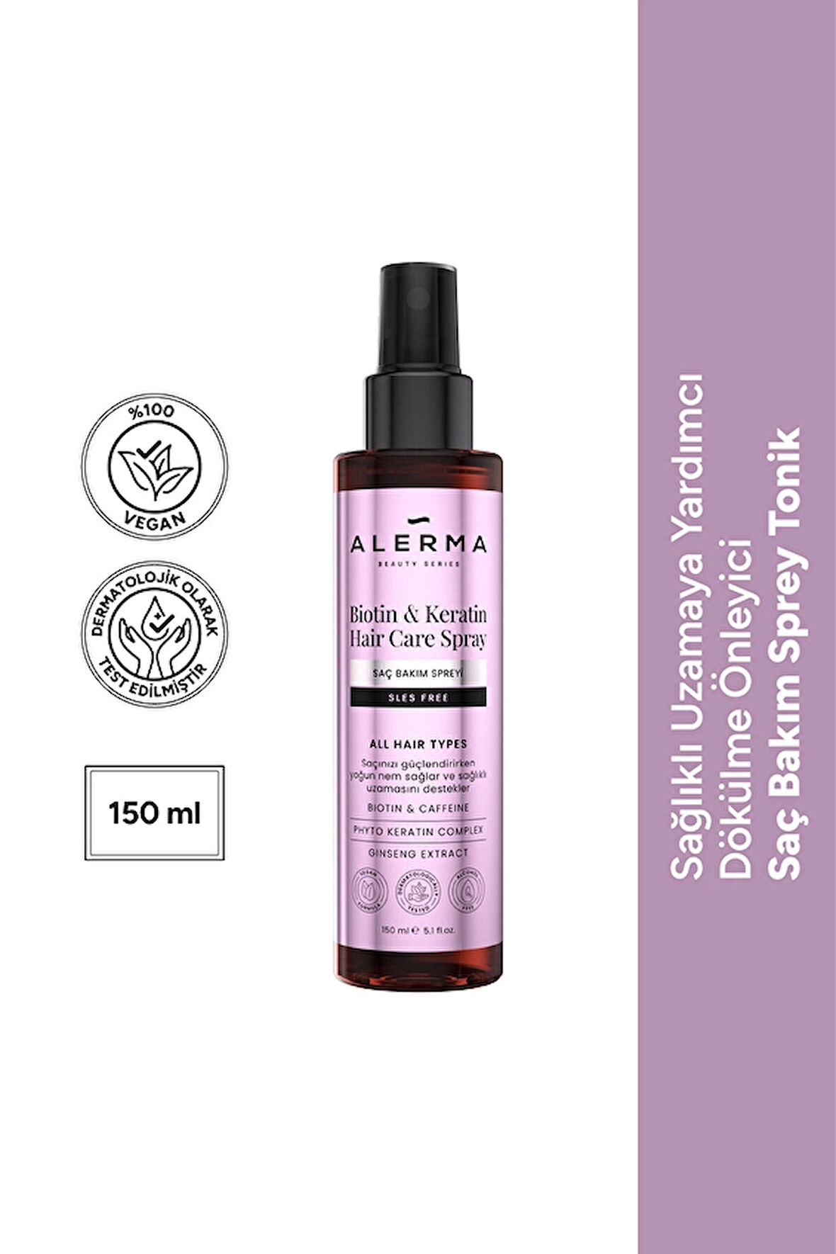 3 ADET  Alerma Saç Bakım Spreyi Biotin&Keratin 150 ml