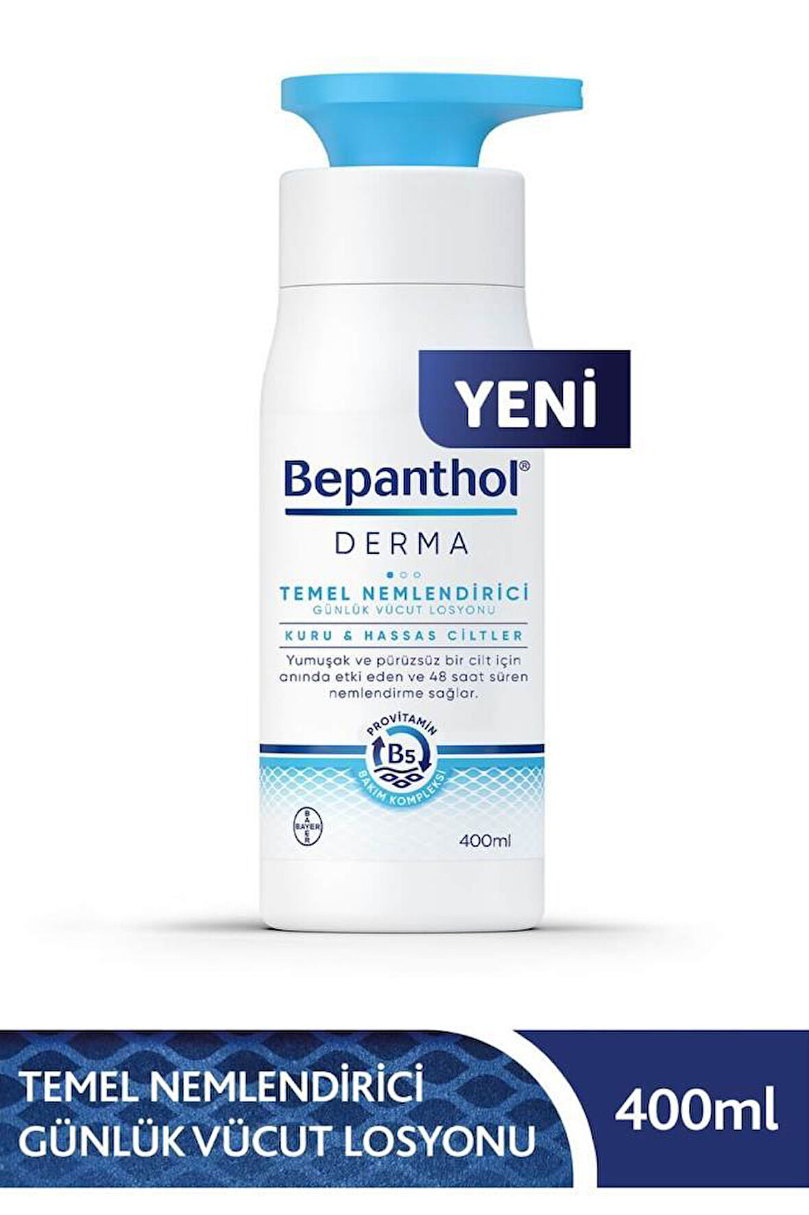 3 ADET  Bepanthol Derma Temel Nemlendirici Vücut Losyonu 400 Ml