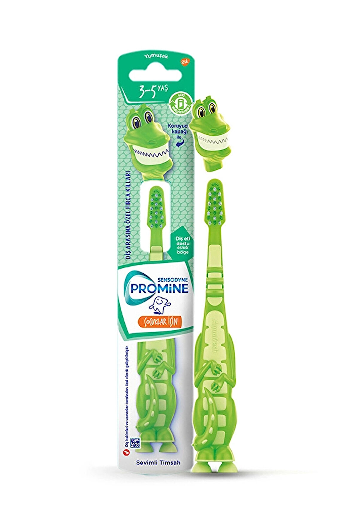 3 ADET  Sensodyne Promine Çocuk 3-5 Yaş Timsah Diş Fırçası