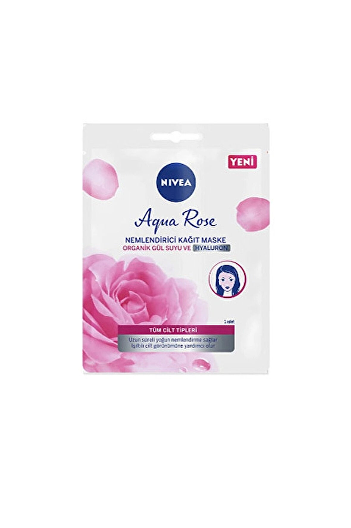 3 ADET  Nivea Aqua Rose Nemlendirici Kağıt Maske