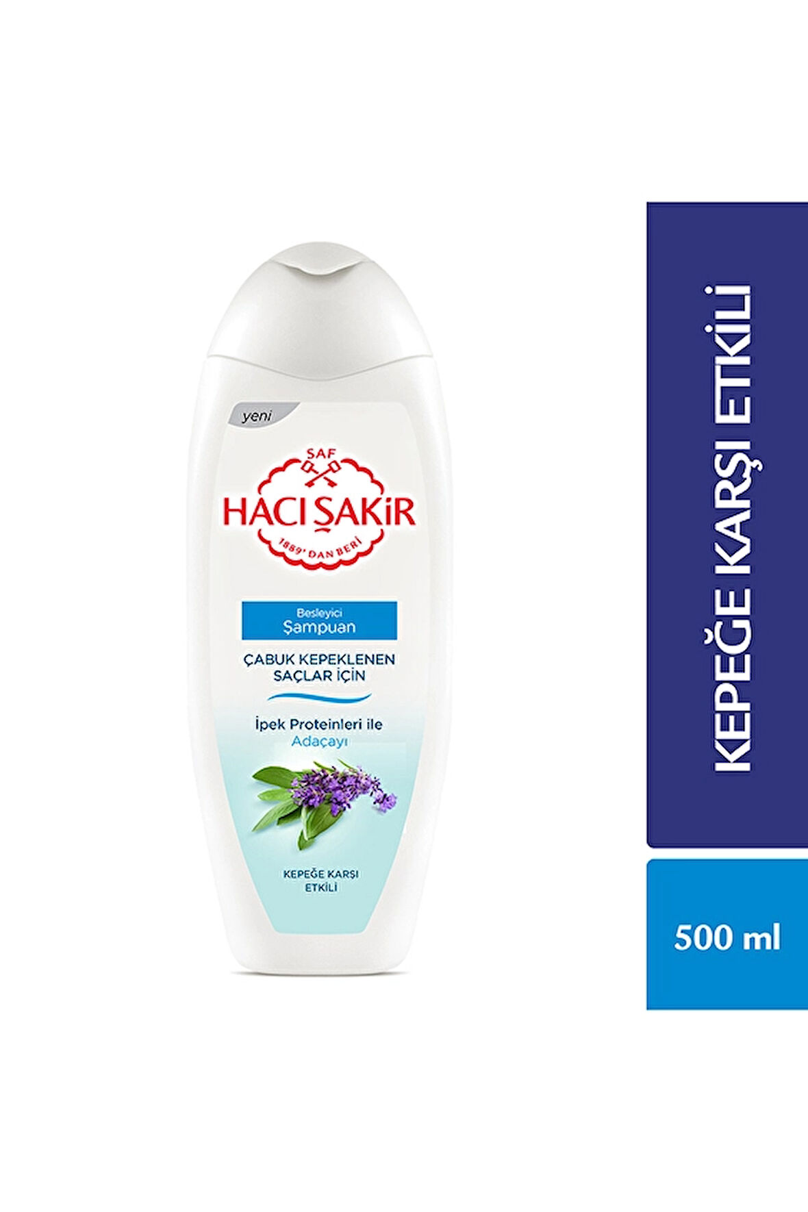 3 ADET  Hacı Şakir Şampuan + Saç Kremi Adaçayı 500 ml