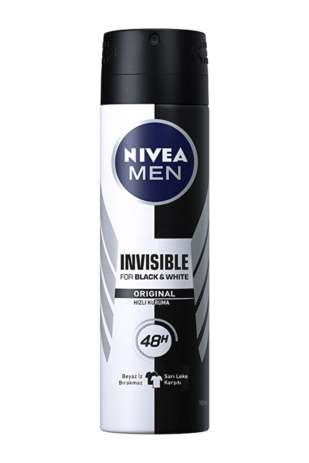 3 ADET  Nivea Deodorant Invisible Black&White 150 ml