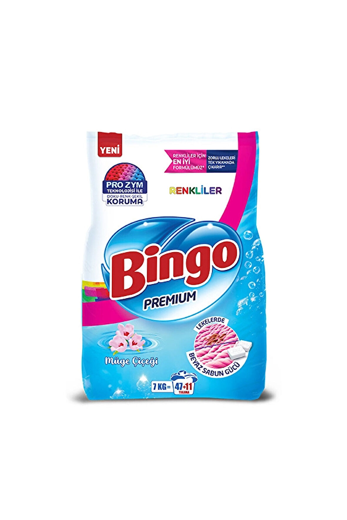 3 ADET  Bingo Toz Deterjan Premium 7 kg Renkli