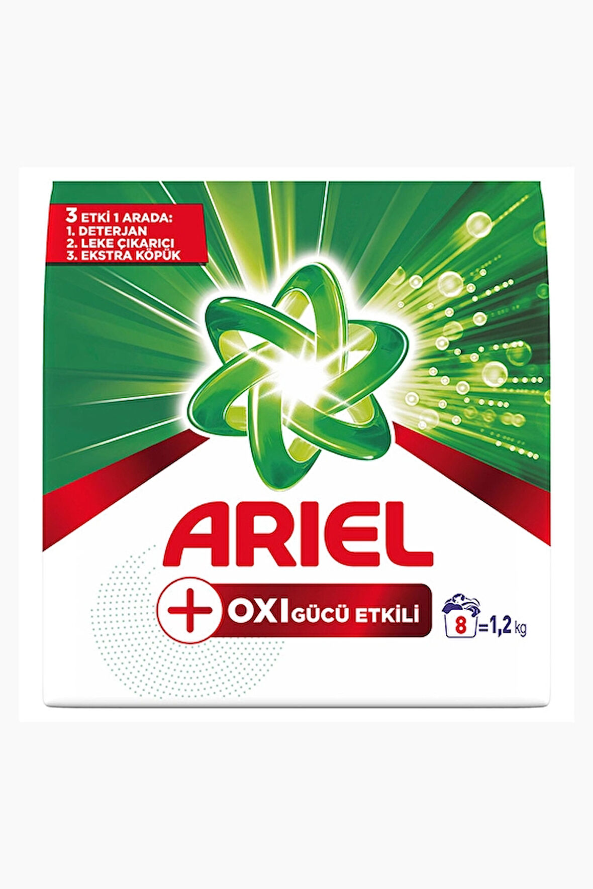 3 ADET  Ariel Oxi 1,2 kg Toz Deterjan Beyazlar