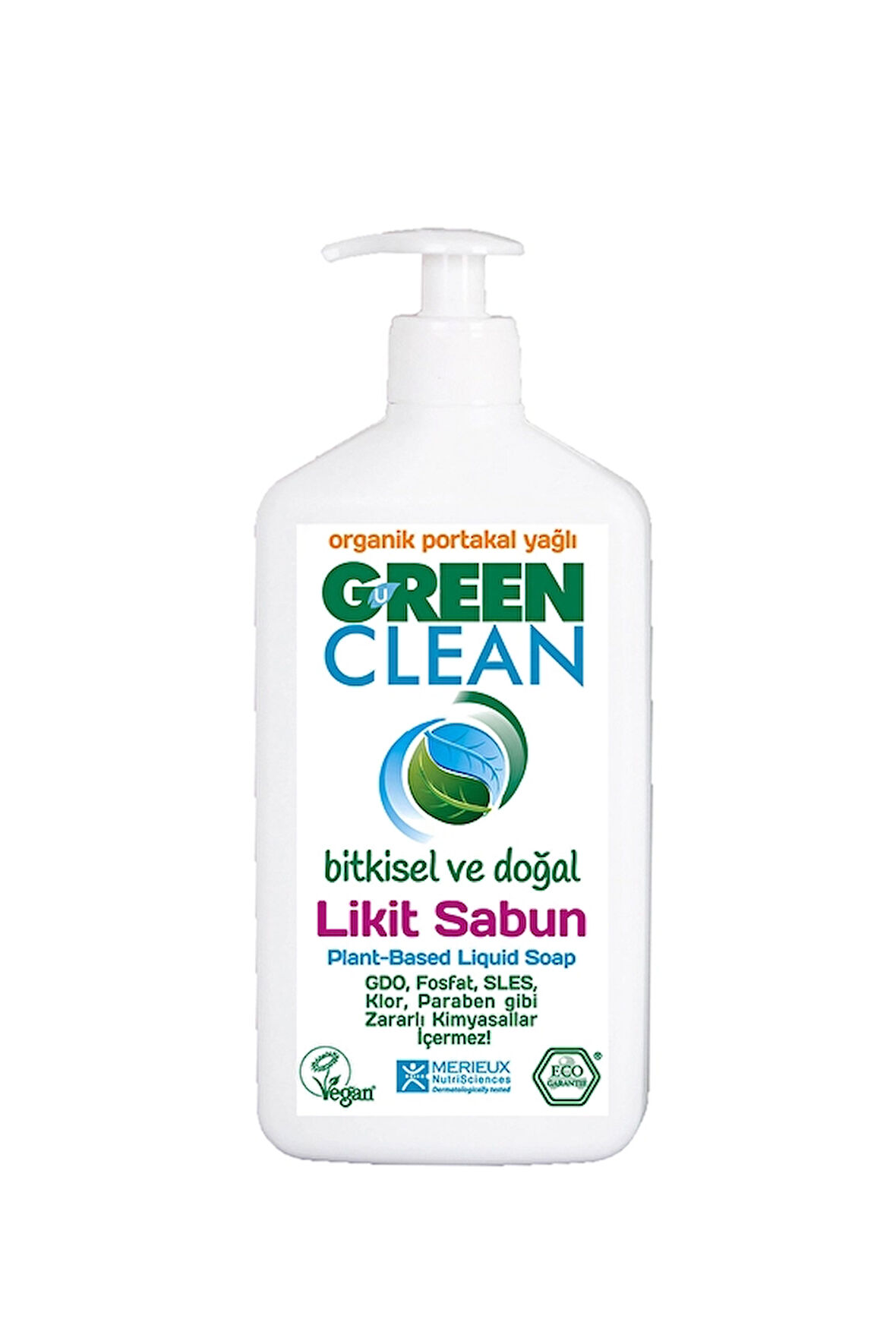 3 ADET  Green Clean Bitkisel Likit Sabun 500 ml