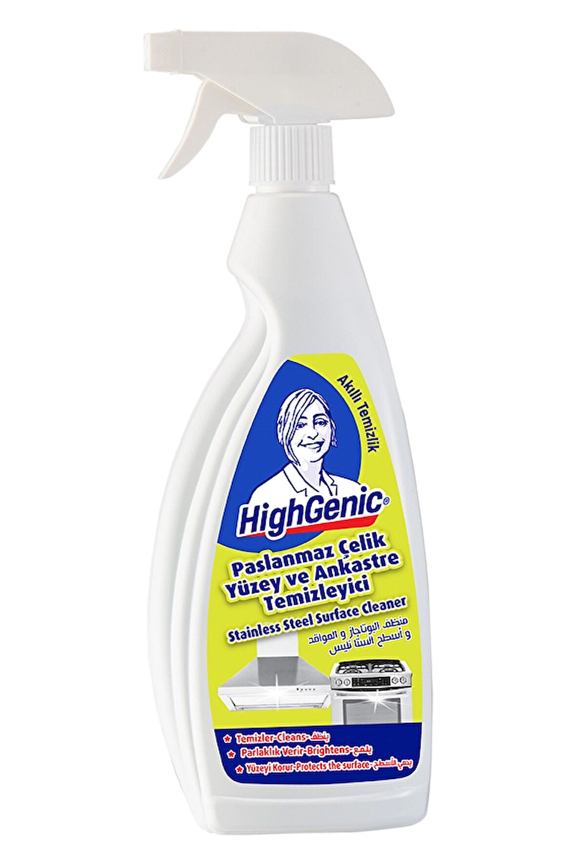 3 ADET  Highgenic Paslanmaz Çelik Yüzey Ve Ankastre Temizleyici 750 ml