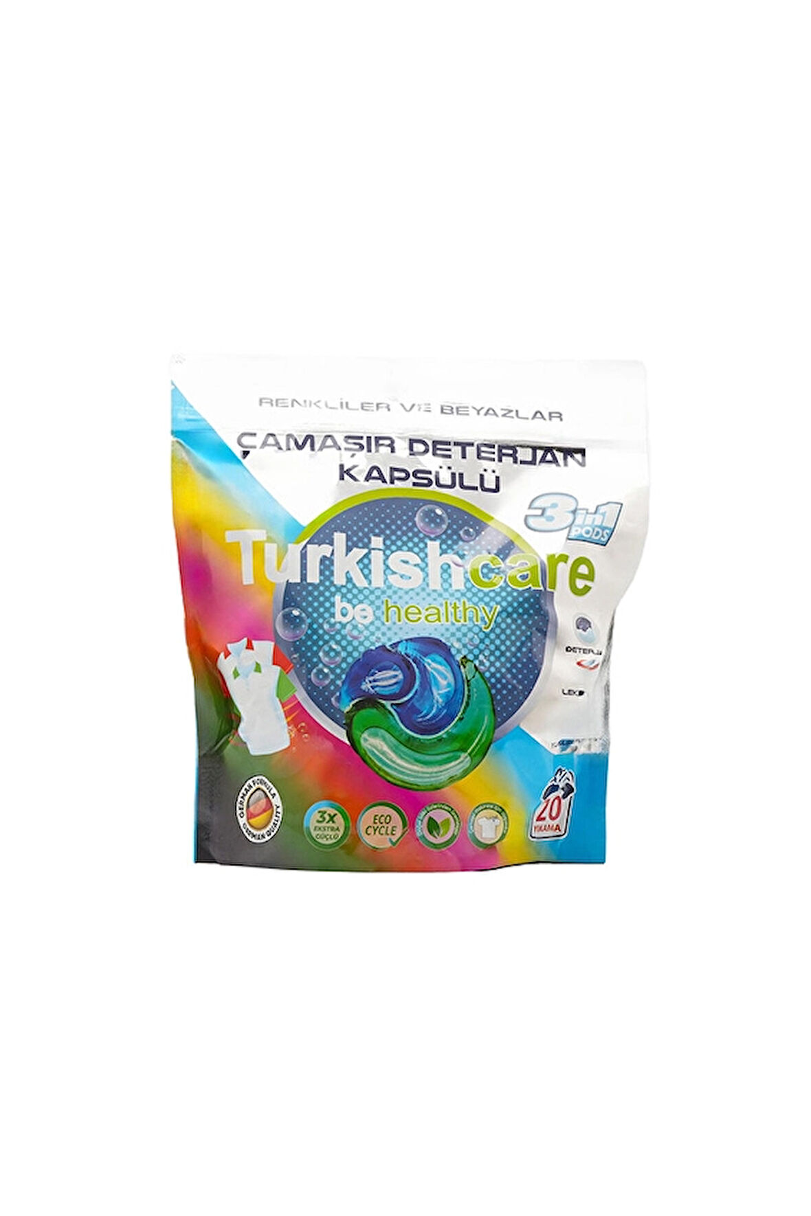 3 ADET  Turkishcare Çamaşır Deterjan Kapsülü 3'ü 1 Arada 20'li