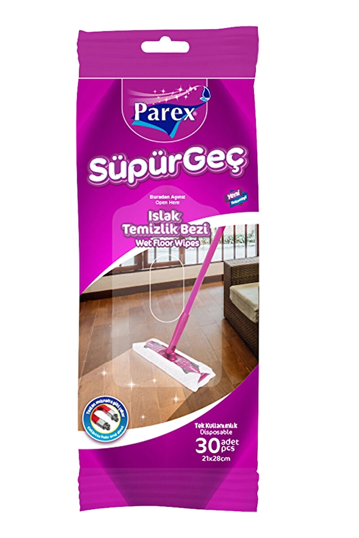 3 ADET  Parex Süpürgeç Yedek Islak Temizlik Bezi