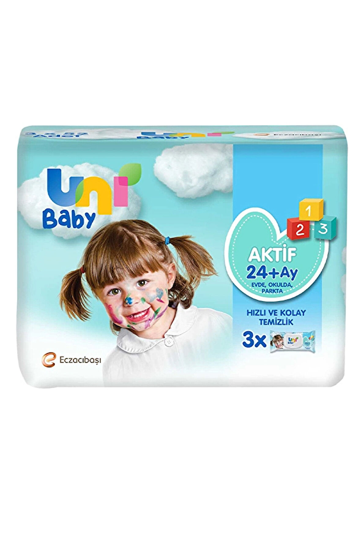 3 ADET  Uni Baby Simple Clean Islak Havlu 52x3'lü
