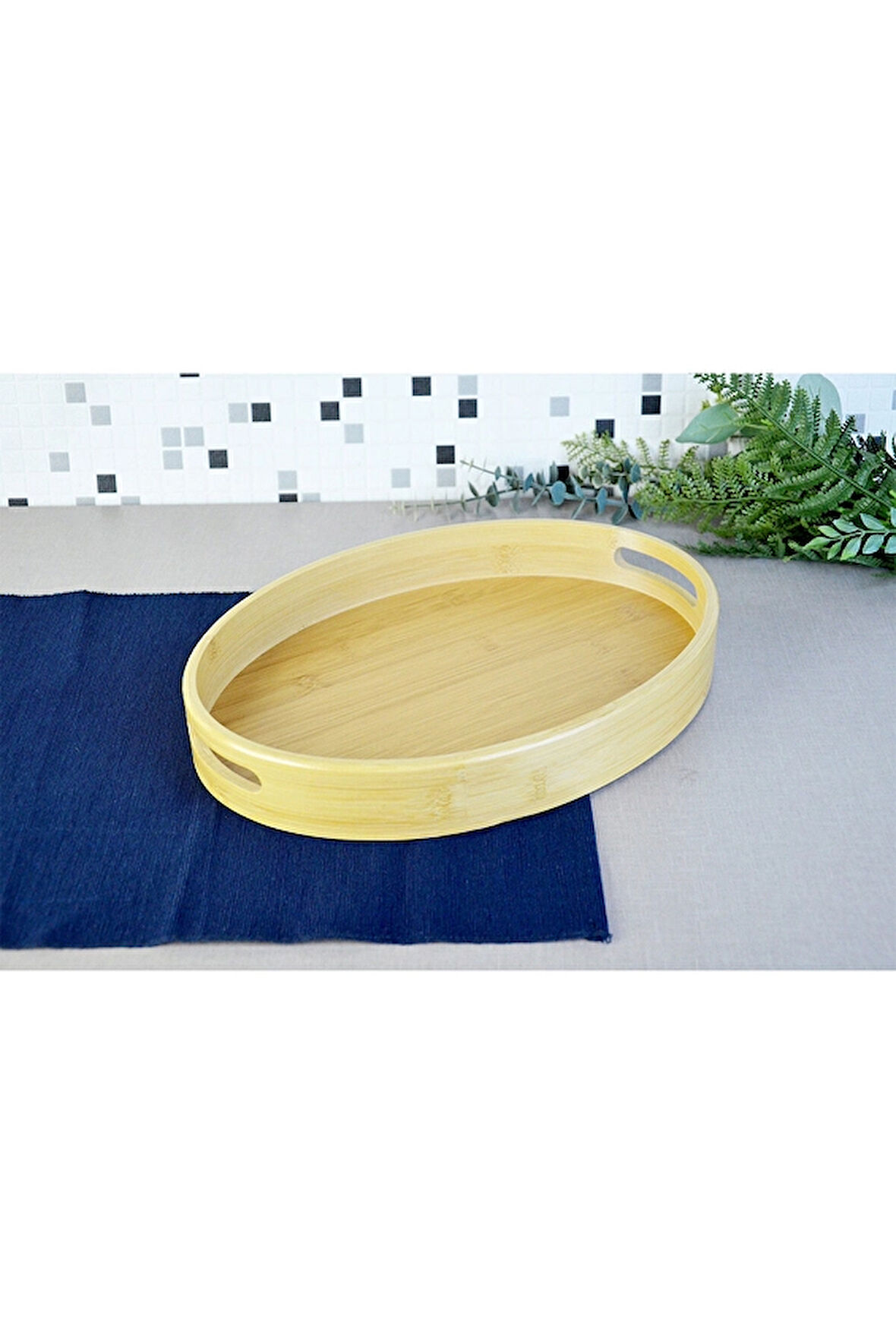 3 ADET  Paçi Bambu Oval Derin Tepsi 36x26 cm