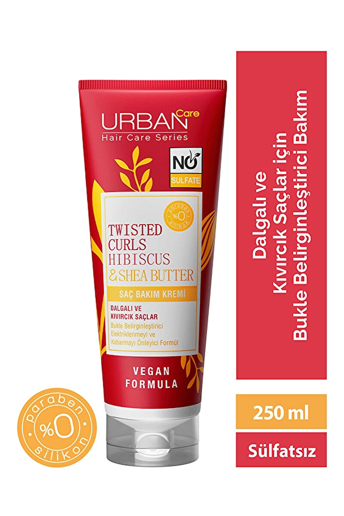 3 ADET  Urban Care Curl Hibiscus Water & She Butter Sülfatsız Saç Kremi
