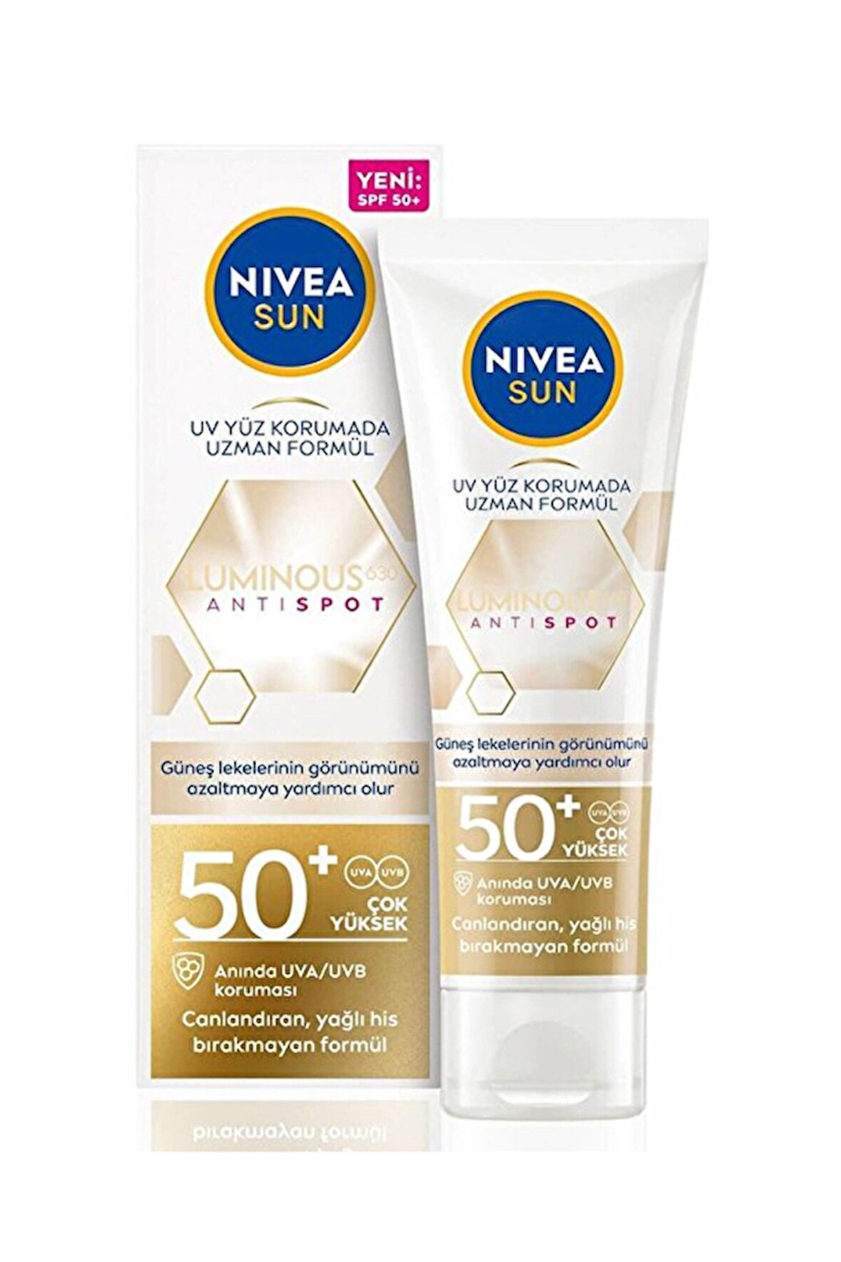 3 ADET  Nivea Sun Lumınous630 Leke Karşıtı SPF 50 Yüz Güneş Koruma 40 ml