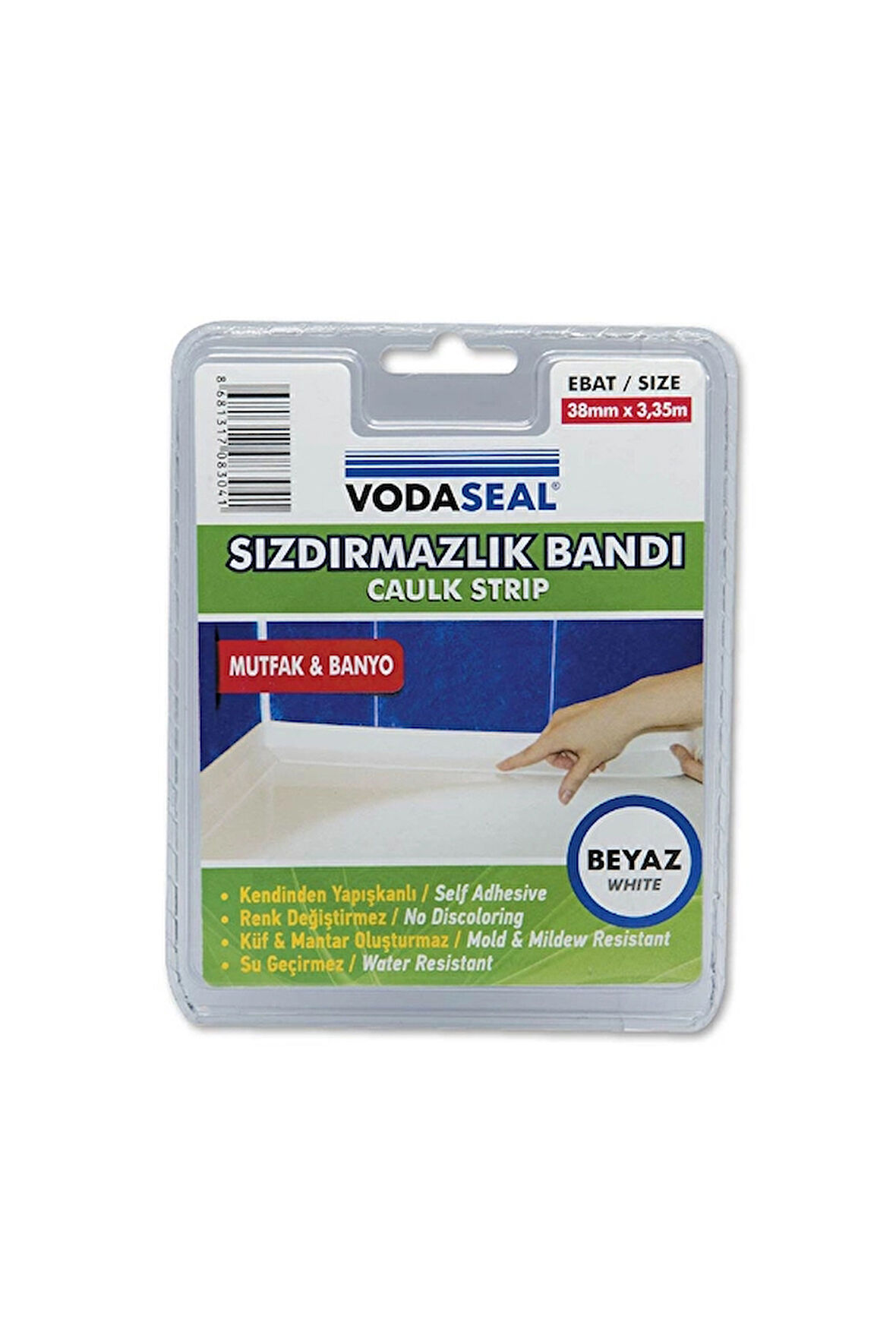 3 ADET  Vodaseal Küvet Sızdırmazlık Bandı Beyaz 38mmx3,35mm