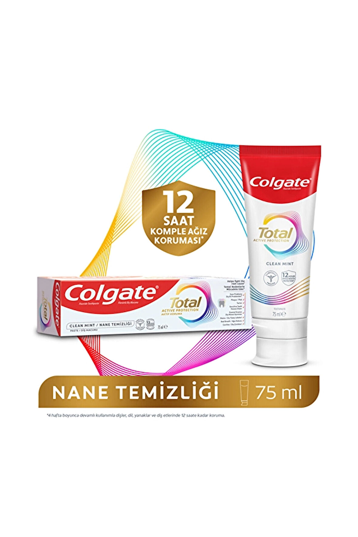 3 ADET  Colgate Diş Macunu Total Nane Temizliği 75 ml