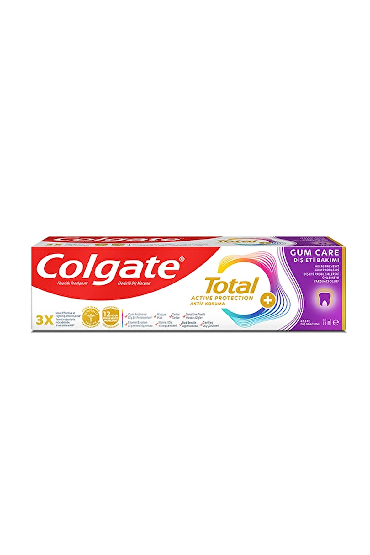 3 ADET  Colgate Diş Macunu Total Diş Eti Bakımı 75 ml