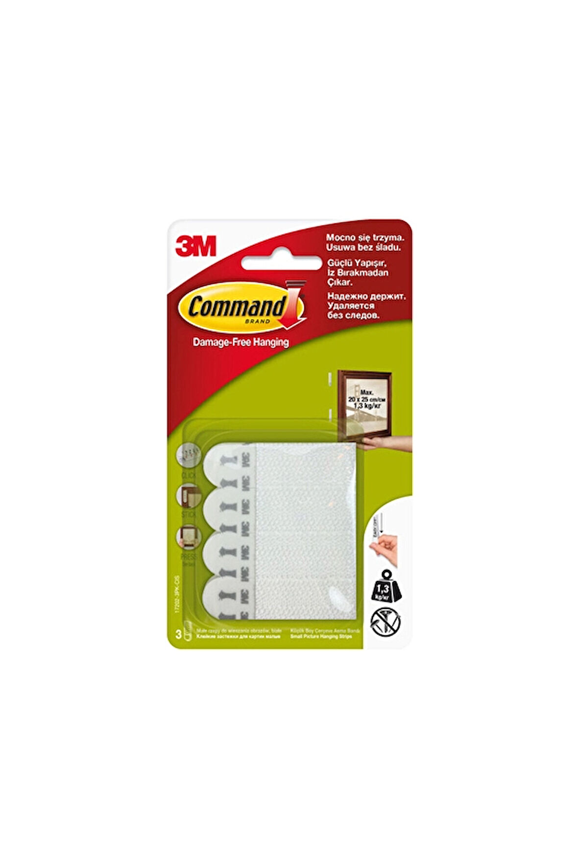 3 ADET  17202-3PK-CIS Command Küçük Boy Cırt Bant