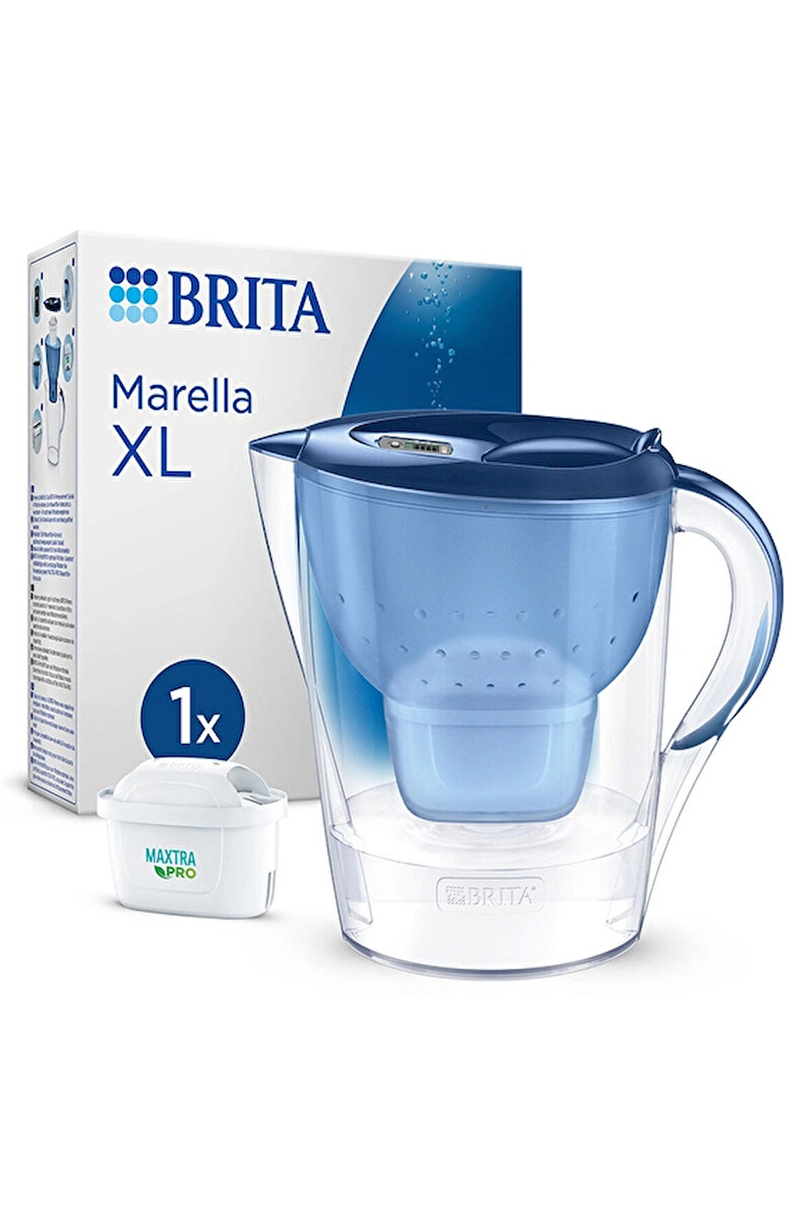 3 ADET  Brita Marella XL Filtreli Sürahi PRO - Mavi, 3,5 lt