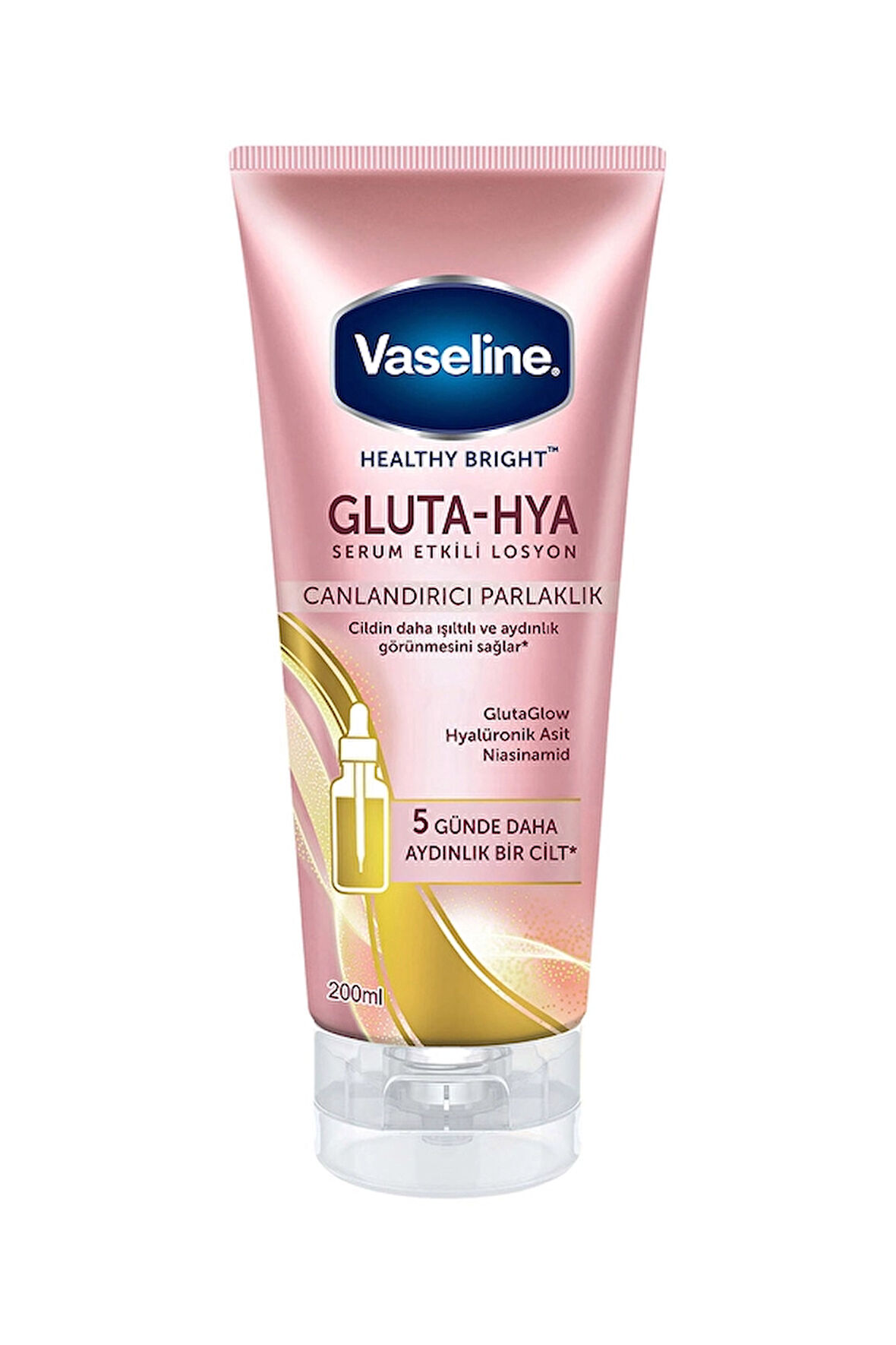 4 ADET   Vaseline Gluta Hya Serum Etkili Losyon Canlandırıcı Parlaklık 200ml