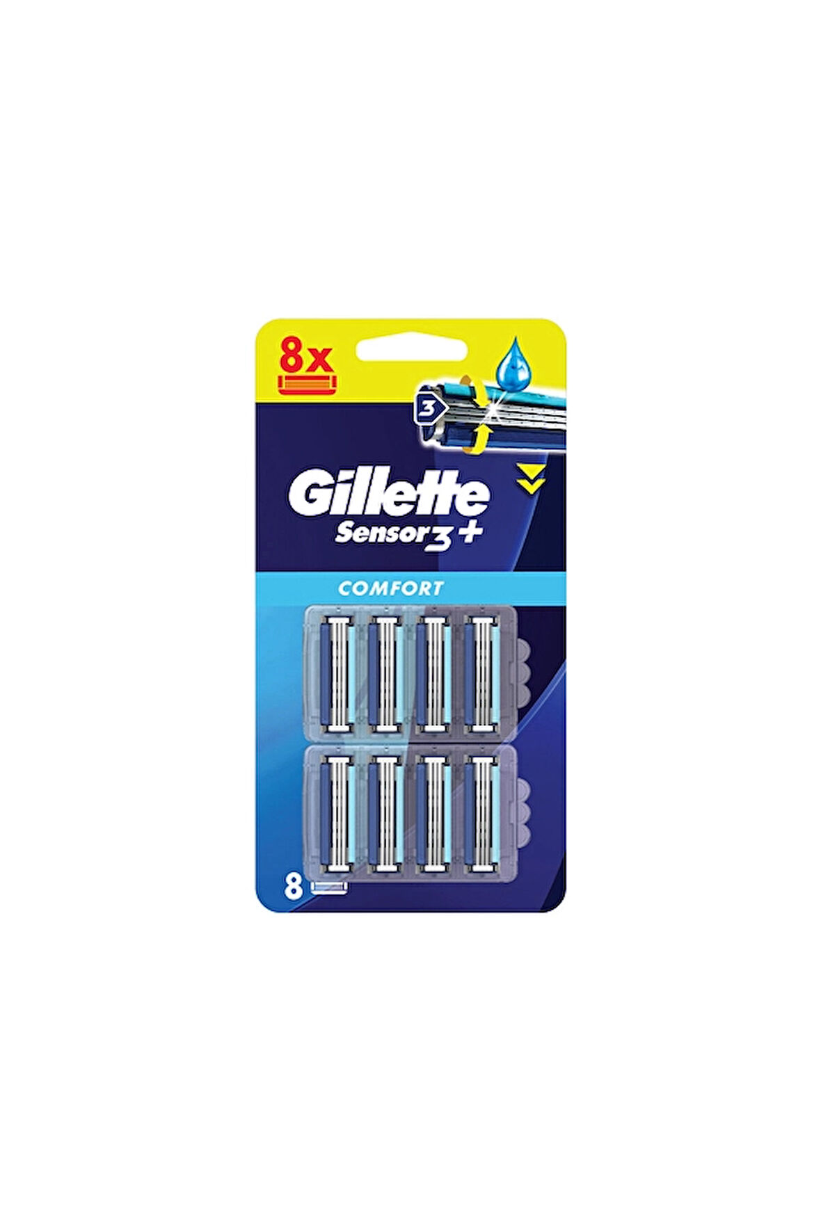 4 ADET   Gillette Sensor3 Plus Comfort 8'li Yedek Başlık