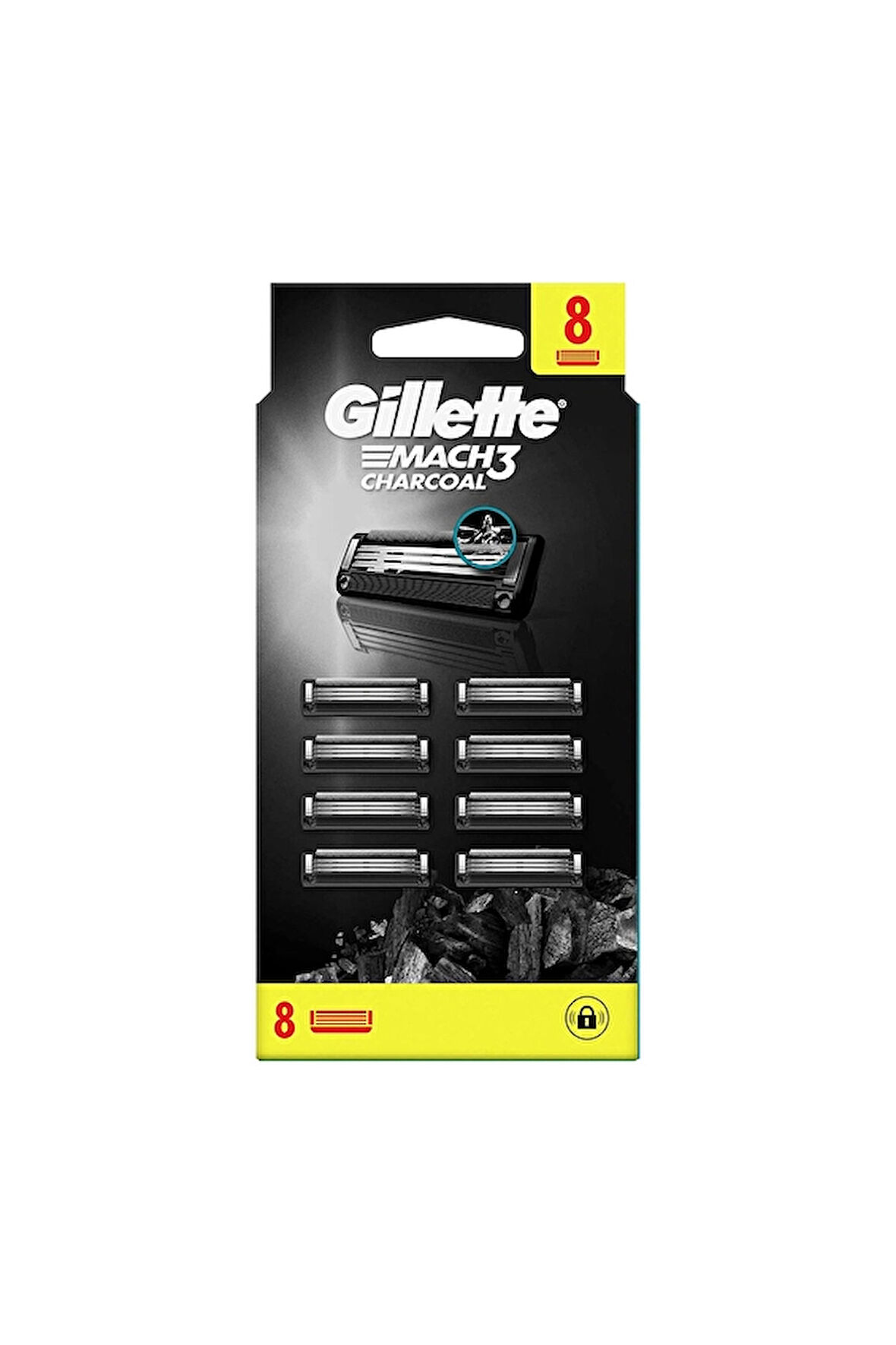 4 ADET   Gillette Mach3 8'Li Bıçak Charcoal
