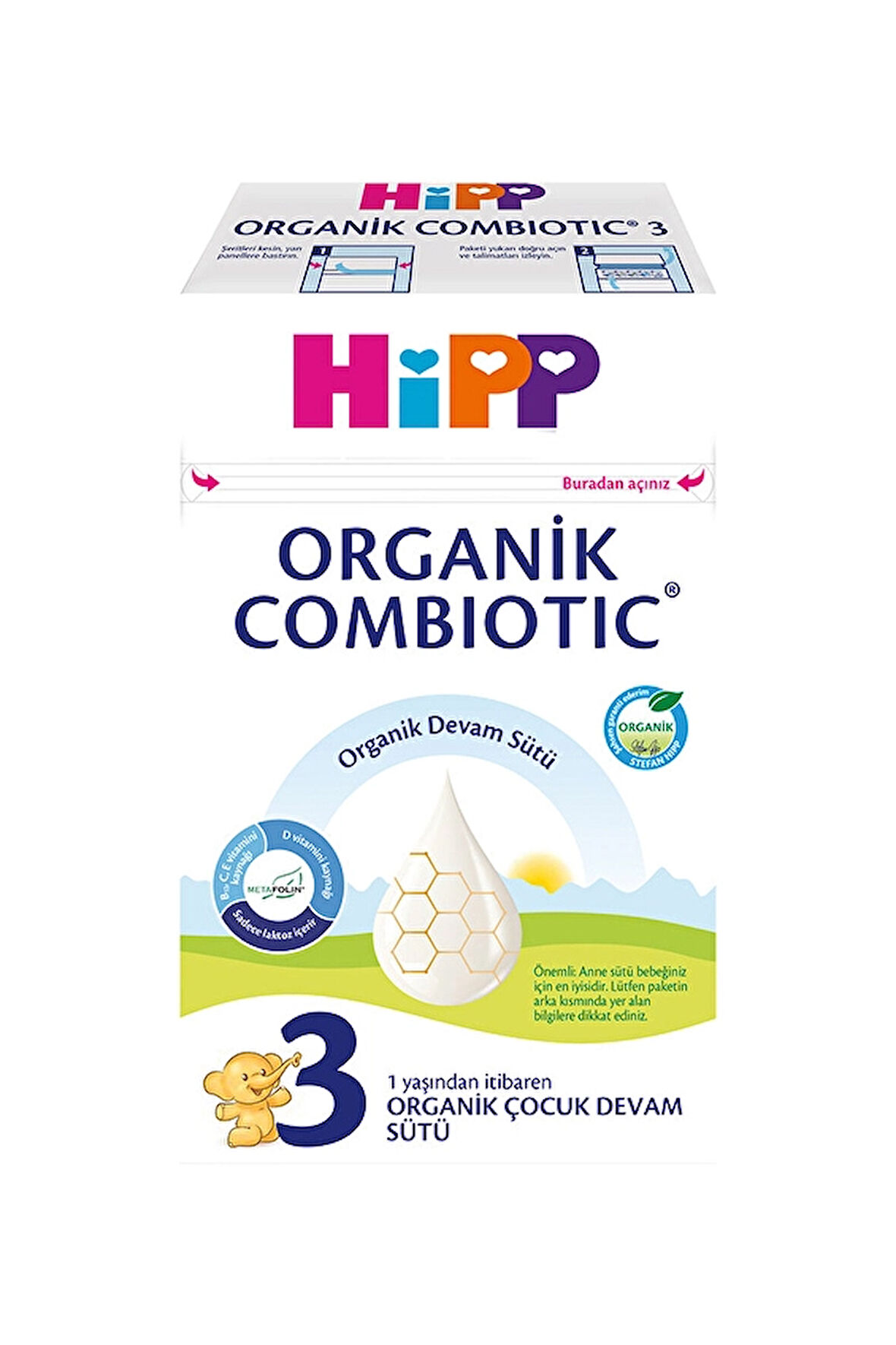 4 ADET   Hipp Organik Combiotic Devam Sütü 3 600 g