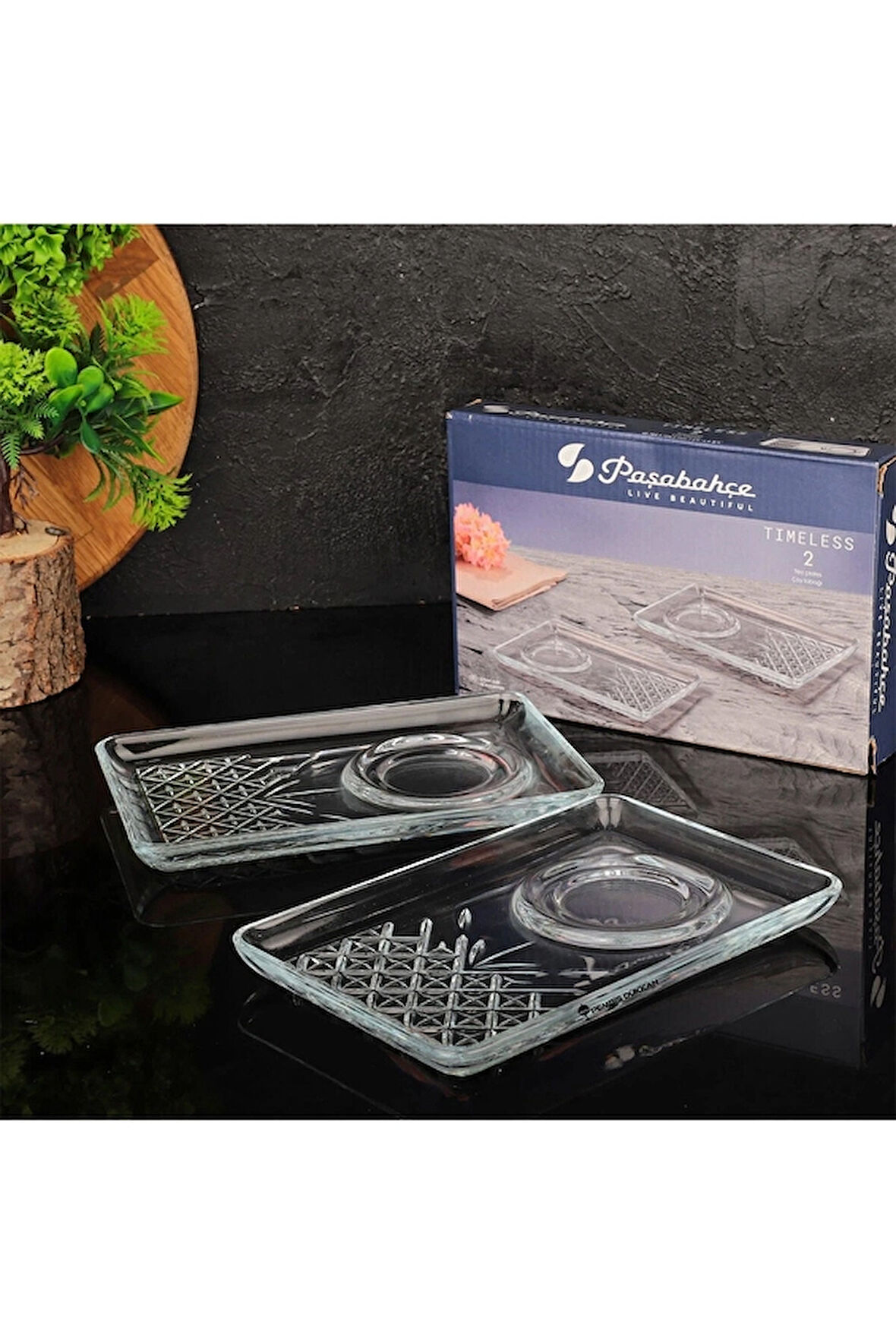 4 ADET   Paşabahçe Timeless Çay Tabağı 2'li