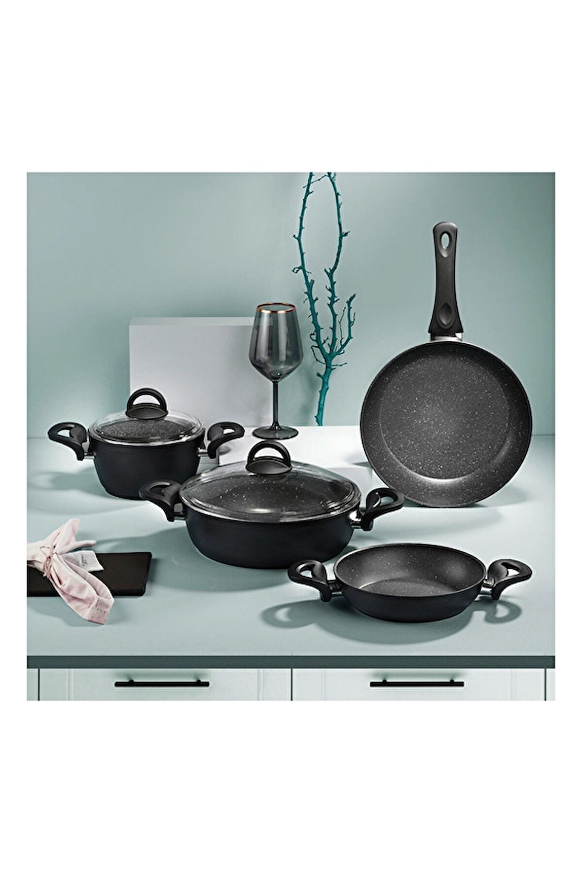 4 ADET   Aryıldız T/T Solido Premium Tencere Seti 6 Parça 15266