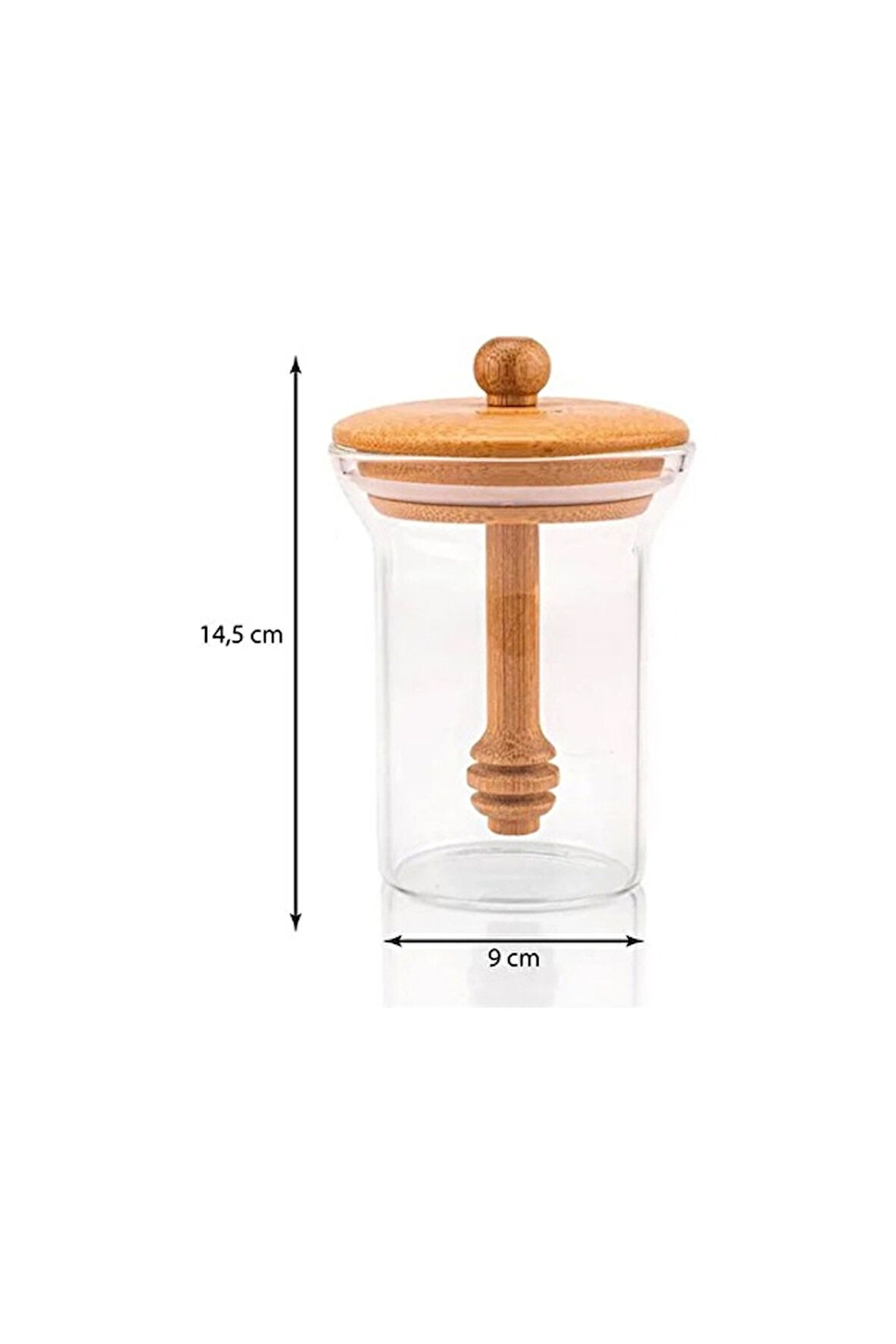 4 ADET   Bambum Bee Bal Kaşıklı Cam Saklama Kabı