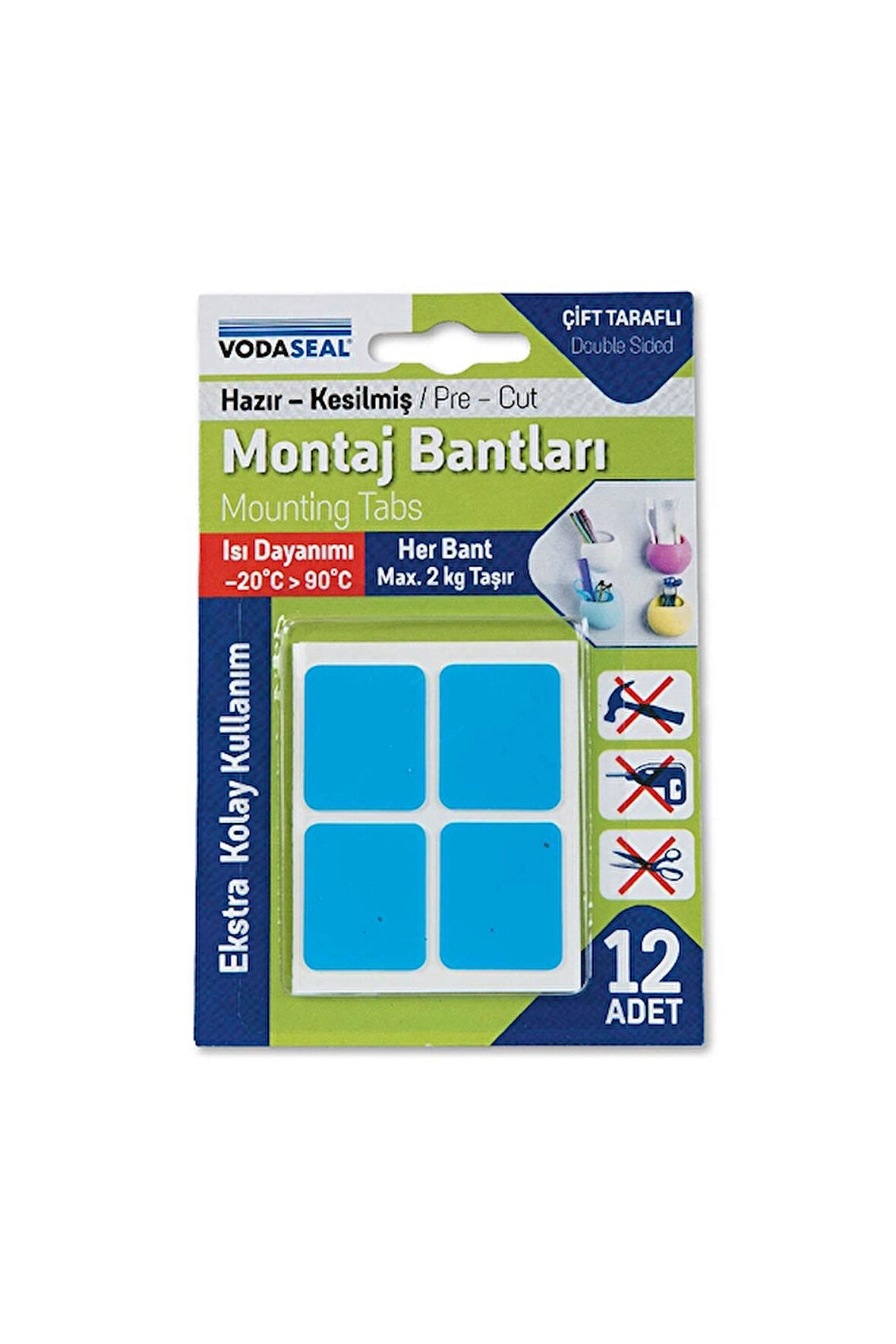4 ADET   Vodaseal Hazır Montaj Bandı Beyaz 12'li Set
