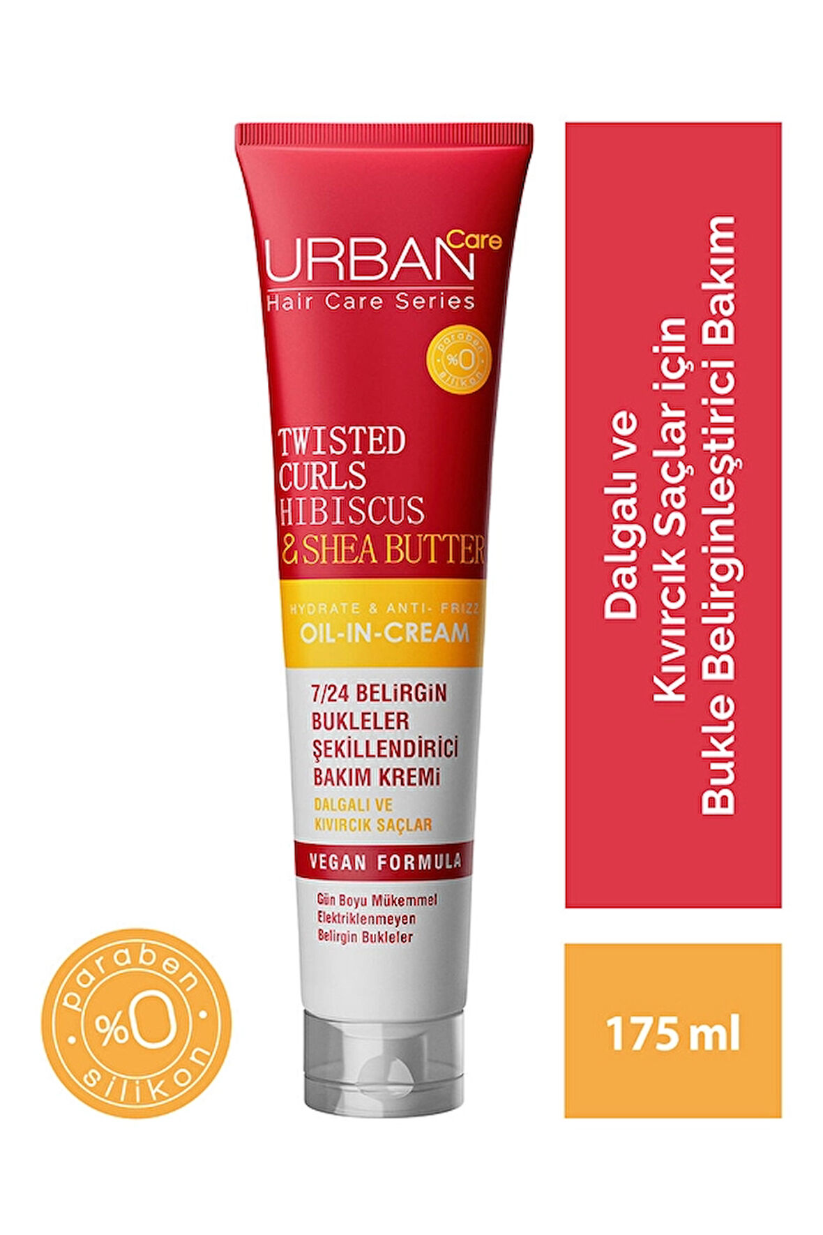 4 ADET   Urban Care Oil In Cream Curl Hibiscus Water & Shea Butter 175ml Saç Kremi
