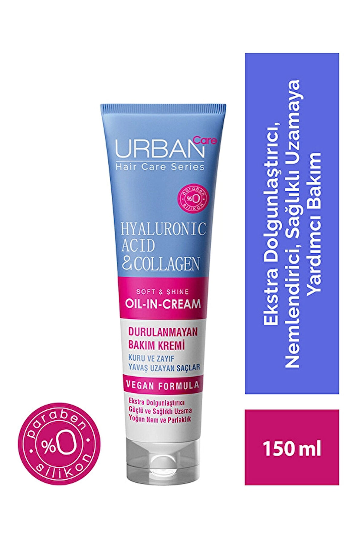4 ADET   Urban Care Oil In Cream Hyaluronik Asit & Kolajen 150ml Saç Kremi
